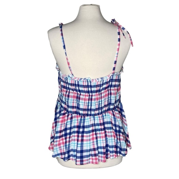 Torrid 2 plaid smocked ruffled top - Picture 2 of 8